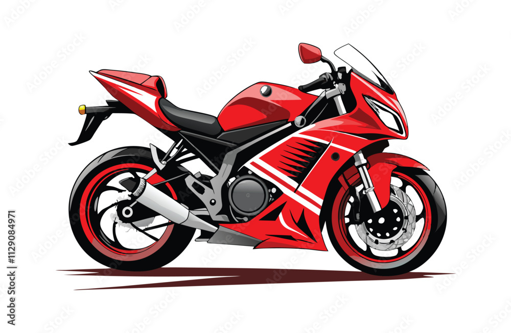 red motorcycle isolated, red motorcycle isolated,