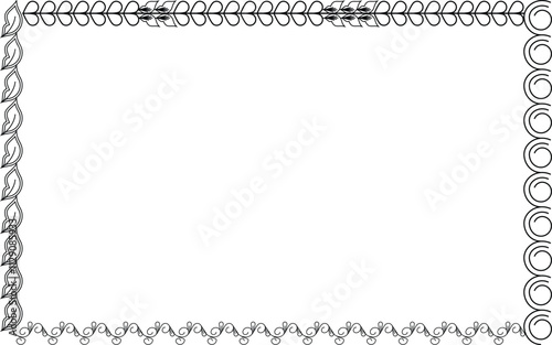 Vector Black and White Boarder designs for Frame and page decoration
