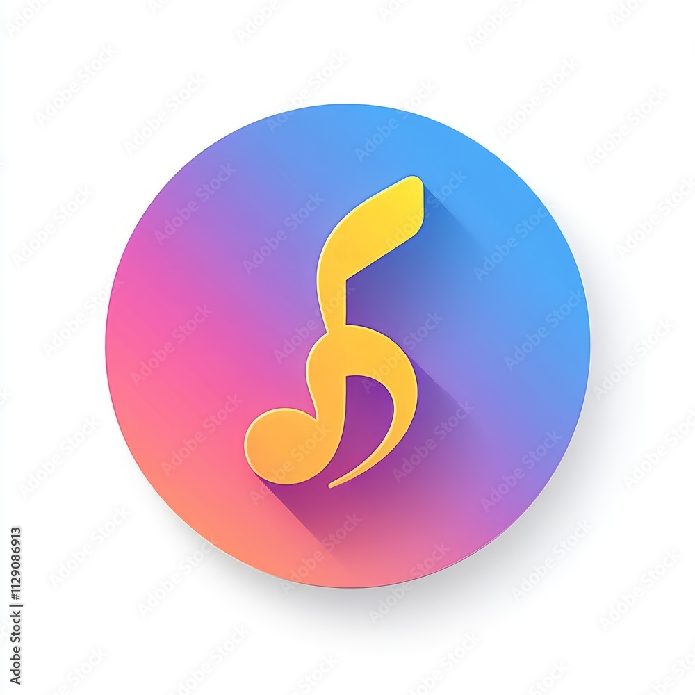 Obraz premium Vibrant Music Note Icon Graphic Design
