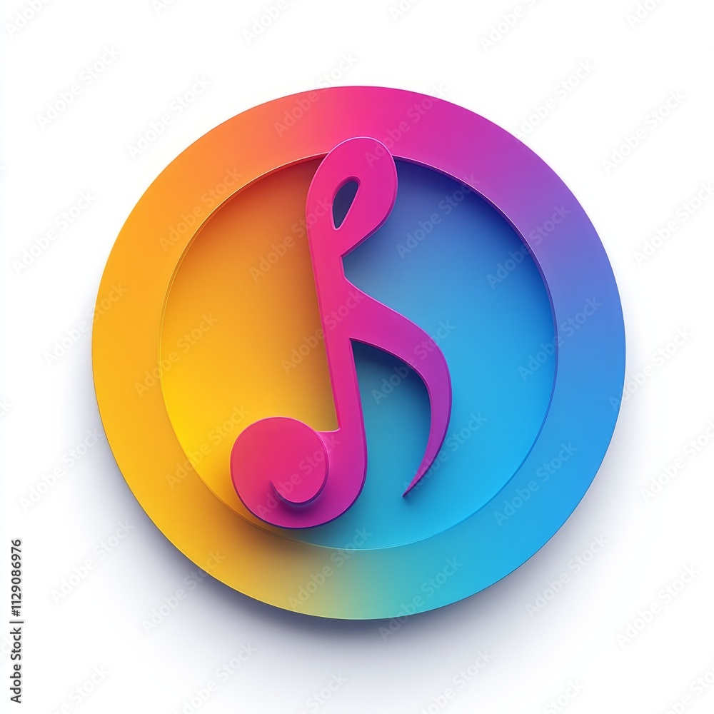 Vibrant Colorful Music Note Graphic Design Vibrant Colorful Music Note Graphic Design