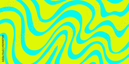 Abstract Trippy Lines Pattern. Cool Groovy Retro Texture. Psychedelic Wavy Illustration. Geometric Funky Vintage Vector Backdrop.