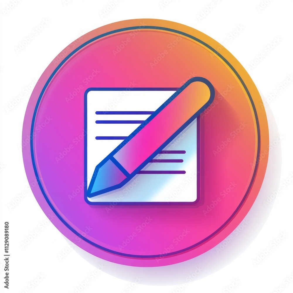 Colorful Gradient Writing Icon Colorful Gradient Writing Icon