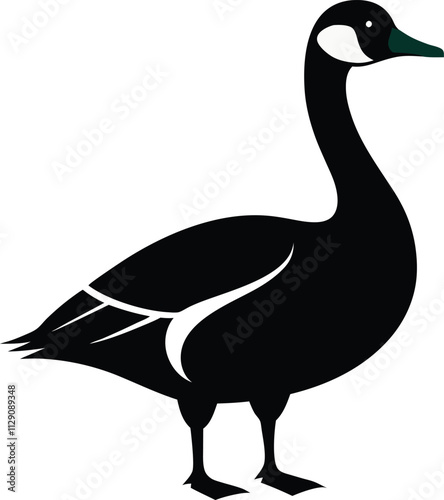 Detailed Vector Illustration of Canada Goose Icon Silhouette