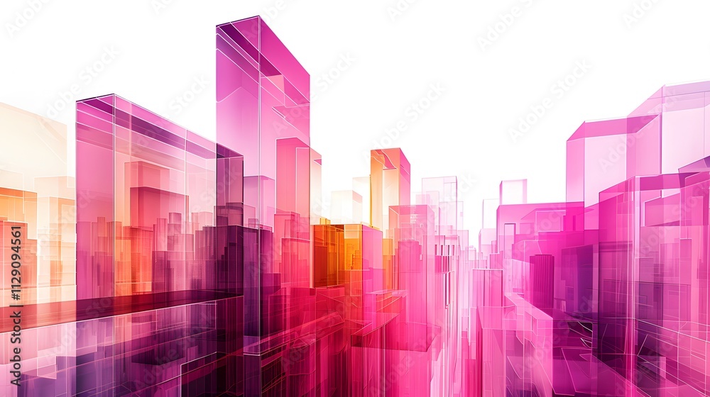 Abstract Pink Cityscape Modern Architecture Futuristic Urban Design Glass Buildings Abstract Pink Cityscape Modern Architecture Futuristic Urban Design Glass Buildings