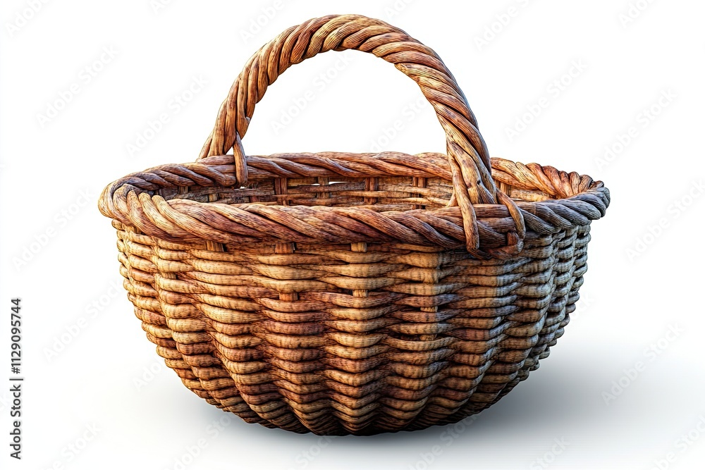 Wicker basket isolated on white background Wicker basket isolated on white background