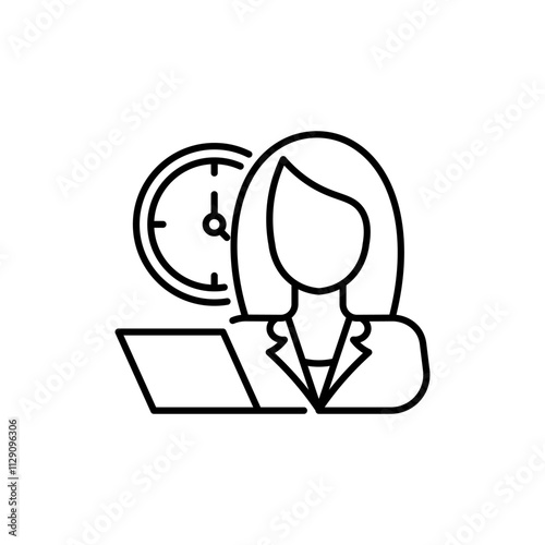 Outline icon related to deadline. Linear icon. Vector illustration.