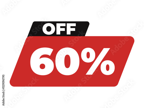 60% off frame with red background on white background
Icon of discounts, promotions, sales