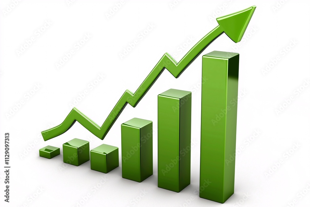 Green 3D Growth Chart Upward Trend Success Finance Economy Green 3D Growth Chart Upward Trend Success Finance Economy