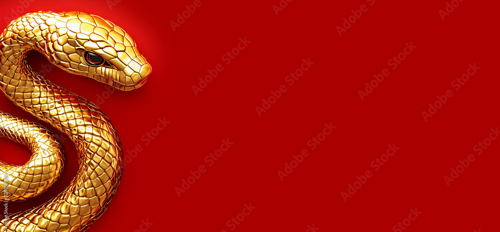 2025 Golden Snake on Red Background: Chinese New Year Symbol of Prosperity. 2025 Golden Snake on Red Background: Chinese New Year Symbol of Prosperity.