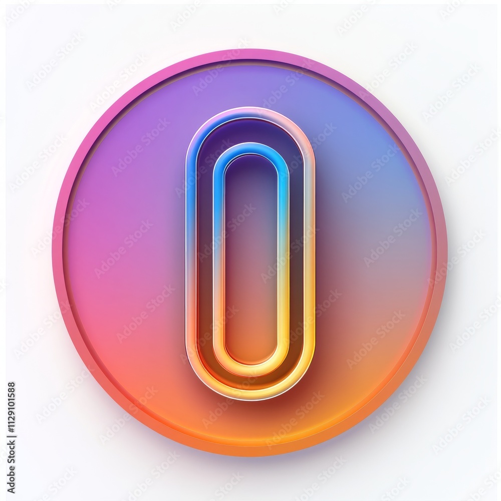 Vibrant 3D Number Zero Design Vibrant 3D Number Zero Design