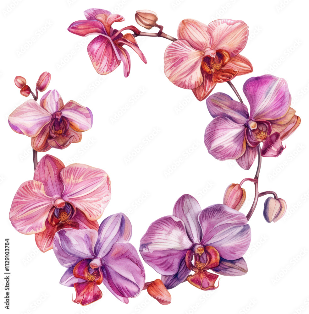 PNG Orchid cercle border flower wreath petal. PNG Orchid cercle border flower wreath petal.