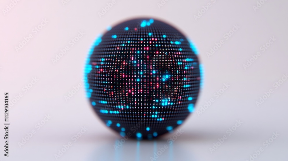 ภาพประกอบสต็อก Digital Sphere: A futuristic concept of a sphere ...
