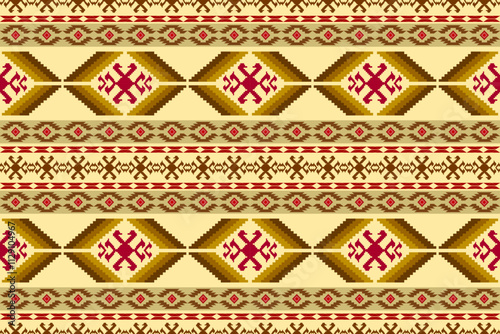 kat ethnic embroidery geometric abstract Aztec element seamless pattern. Native decorative oriental traditional design for fabric, clothing, wallpaper, background, texture, interior, decoration