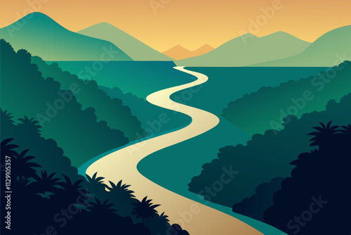 landscape with mountains