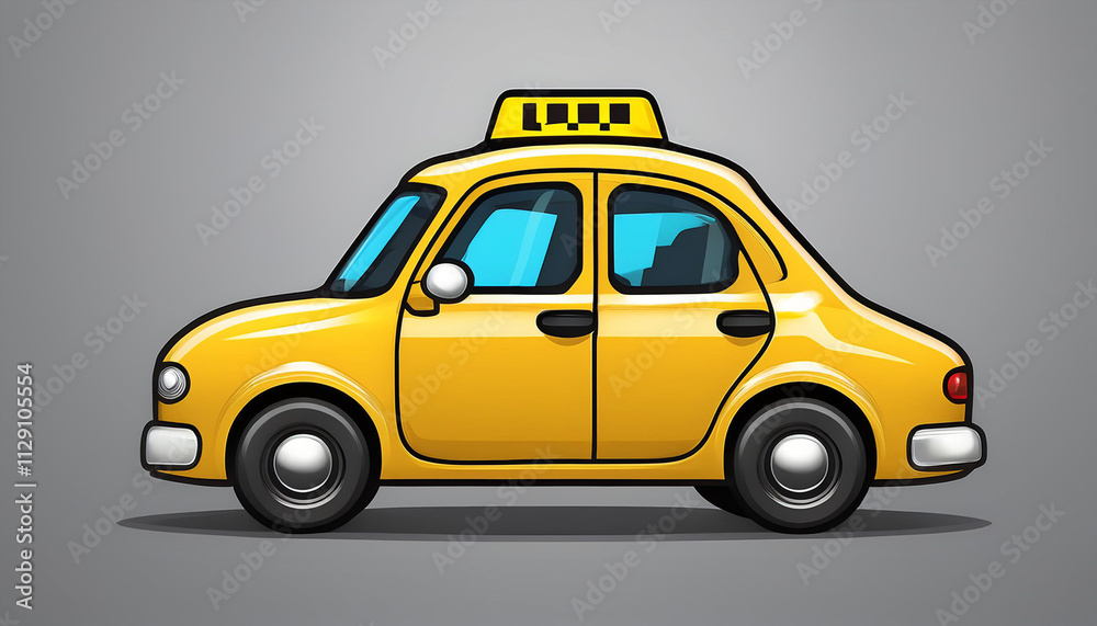 3d cartoon toy city taxi vehicle on gray background 3d cartoon toy city taxi vehicle on gray background