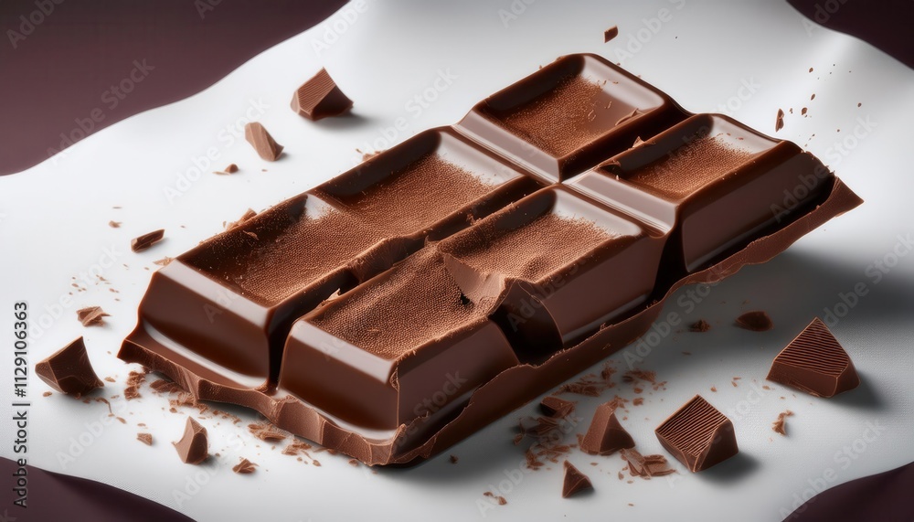Decadent Dark Chocolate Bar with Broken Pieces Decadent Dark Chocolate Bar with Broken Pieces