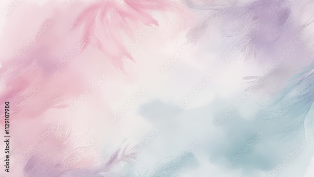 Obraz premium Delicate Pastel Feathers Create a Dreamy Background