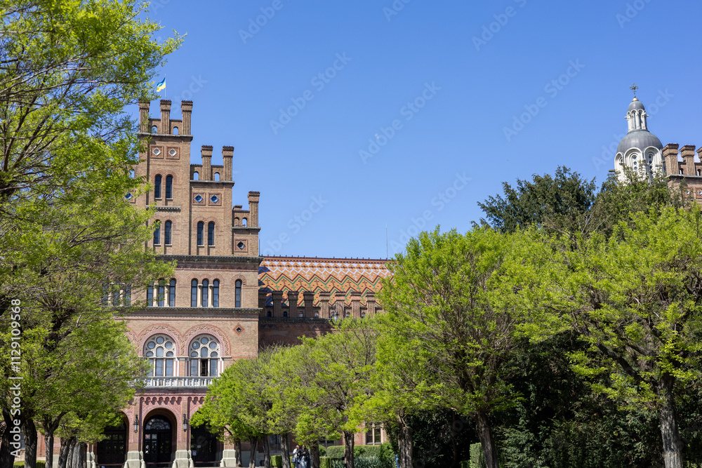 Old university building in spring Old university building in spring