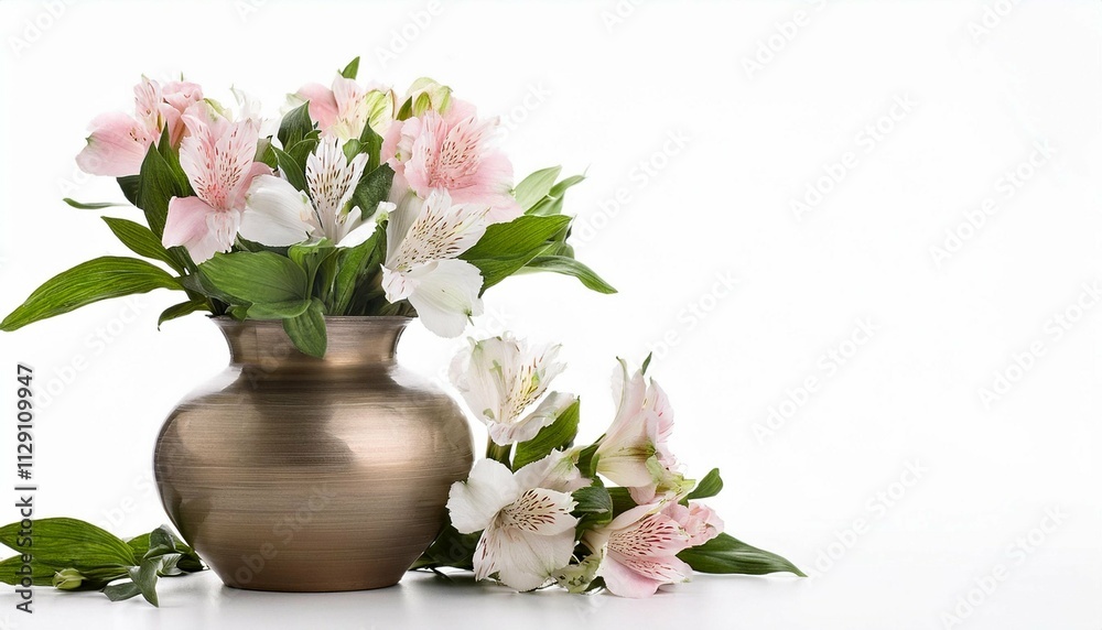 a vase with flowers isolate on white background a vase with flowers isolate on white background