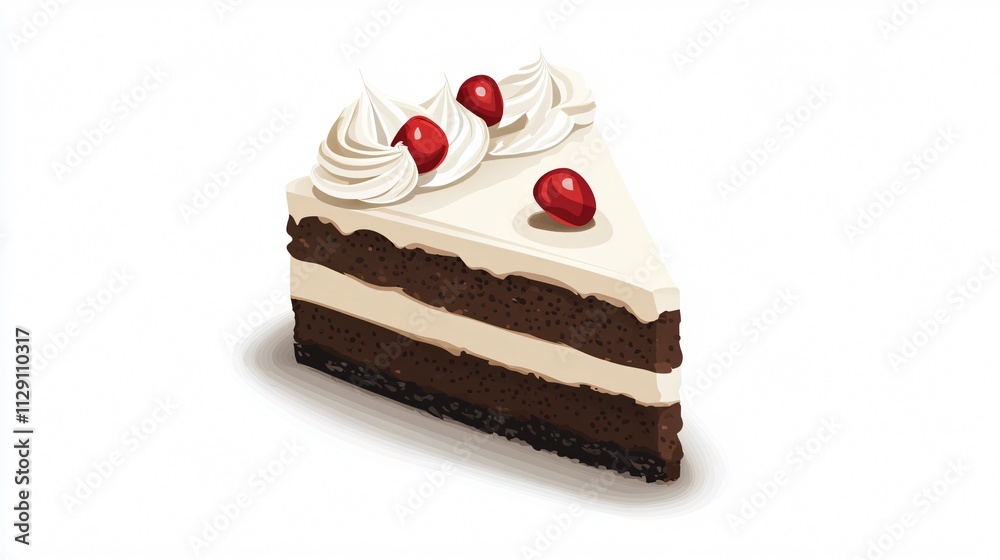 Birthday Cake Vector Isolated Illustration: Vibrant Celebration Dessert Design Birthday Cake Vector Isolated Illustration: Vibrant Celebration Dessert Design