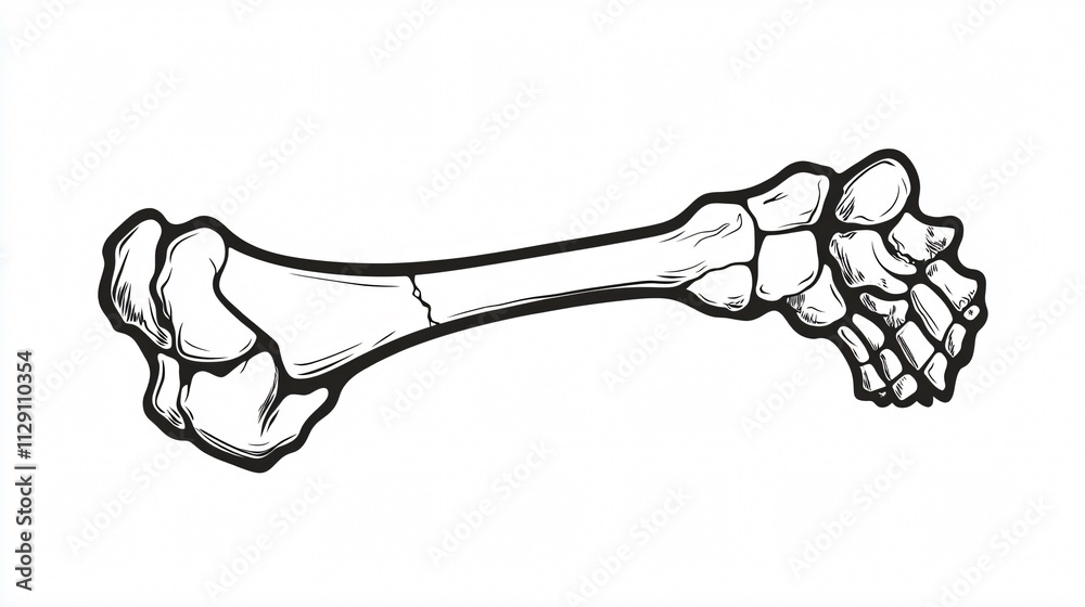 Detailed Broken Bone Fracture Outline Icon for Medical Professionals Detailed Broken Bone Fracture Outline Icon for Medical Professionals