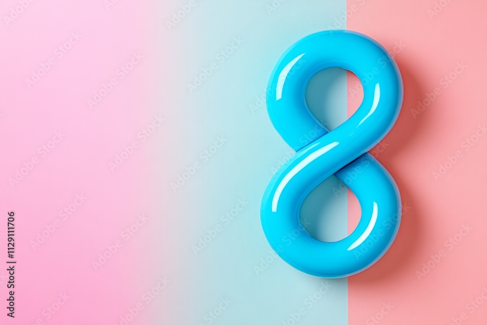 A gradient infinity symbol, resembling the number 8, floating softly in the center of a minimalist pastel background A gradient infinity symbol, resembling the number 8, floating softly in the center of a minimalist pastel background