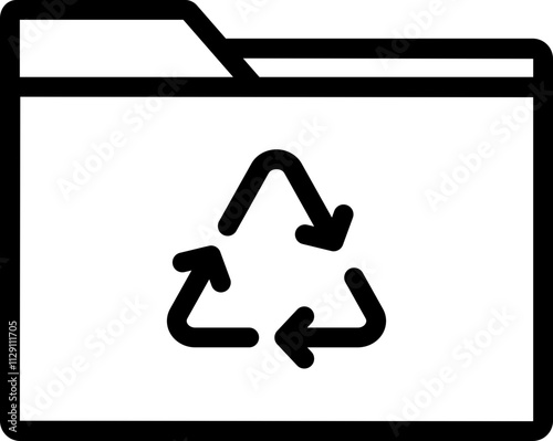 Recycle Document Line Icon
