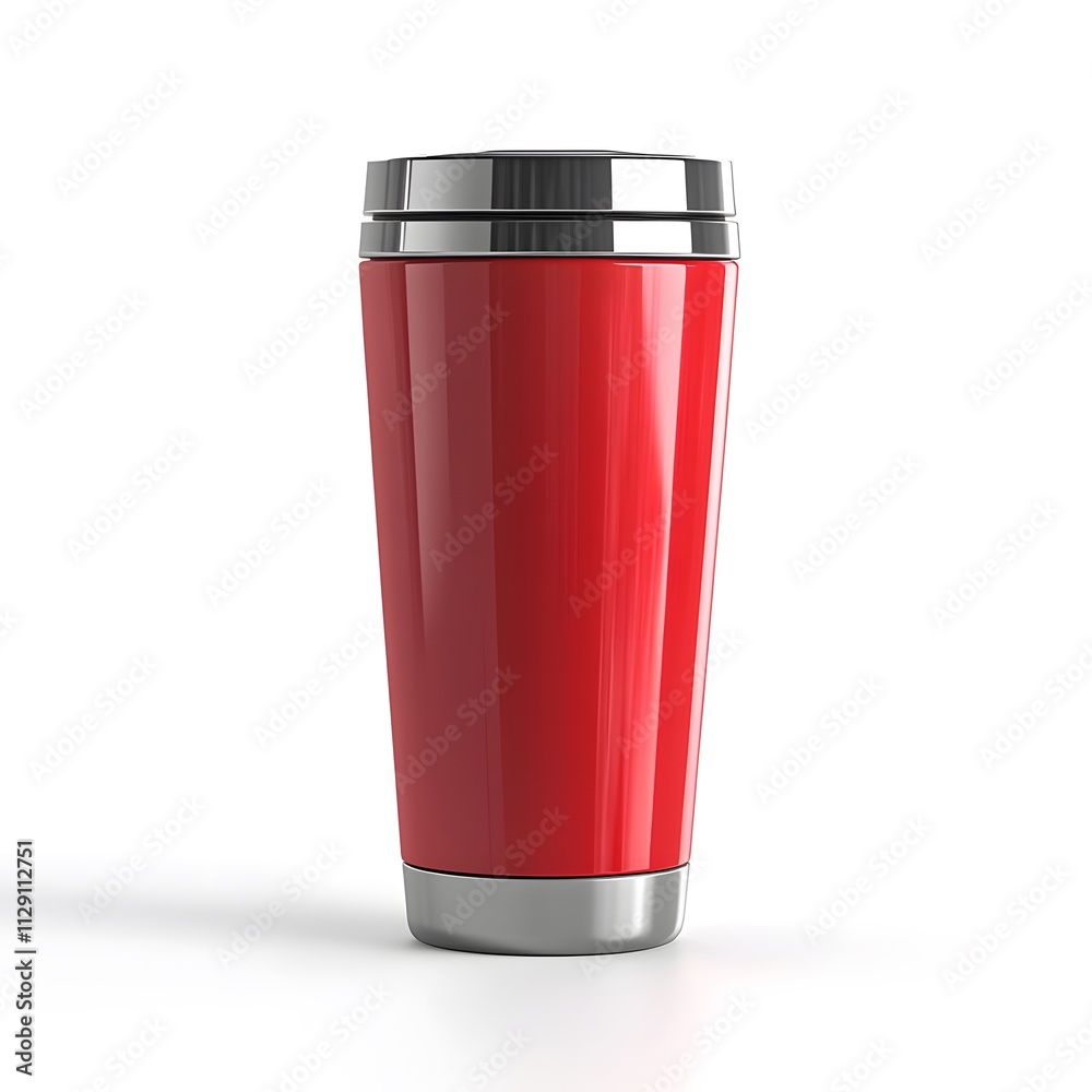 Red Travel Mug Insulated Coffee Cup Stainless Steel Lid Modern Design Red Travel Mug Insulated Coffee Cup Stainless Steel Lid Modern Design
