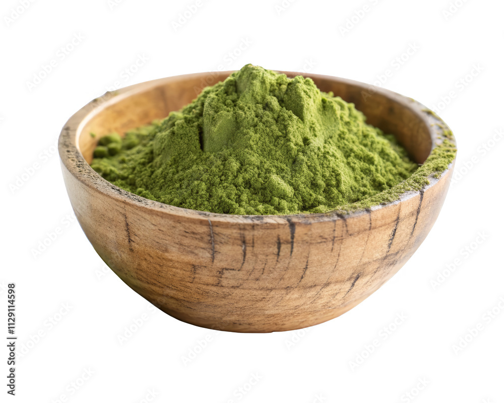Organic Moringa Powder in Wooden Bowl Natural Superfood Supplement Organic Moringa Powder in Wooden Bowl Natural Superfood Supplement