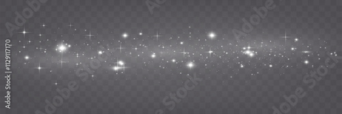 Bright glowing sparkles on a transparent background, resembling a starry or glittering effect.