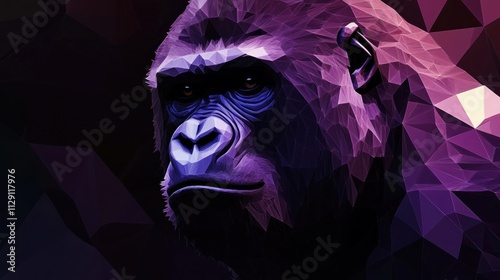 Majestic Gorilla: A Low-Poly Masterpiece photo