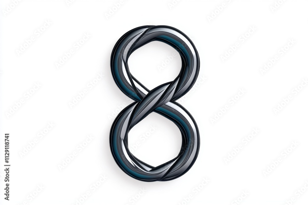 A single black line drawing of the number 8, with geometric precision and simplicity A single black line drawing of the number 8, with geometric precision and simplicity