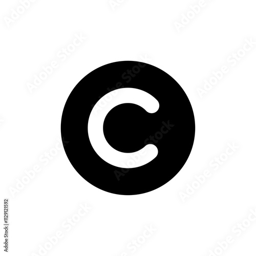 Copyright icon Flat vector set outline