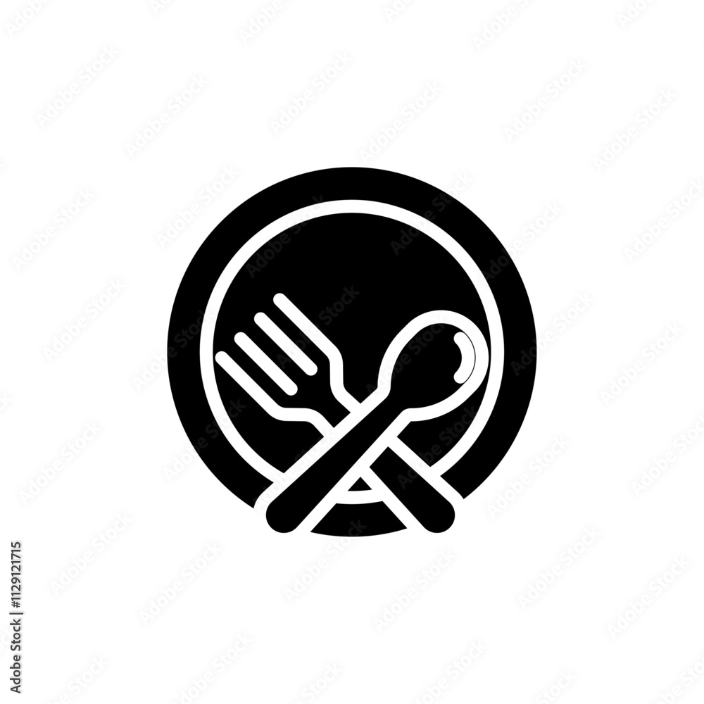 Cutlery icon Flat vector set outline