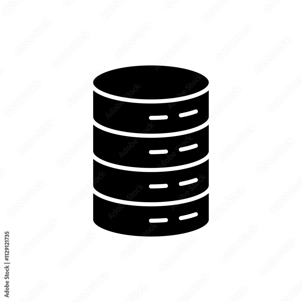 Database icon Flat vector set outline Database icon Flat vector set outline