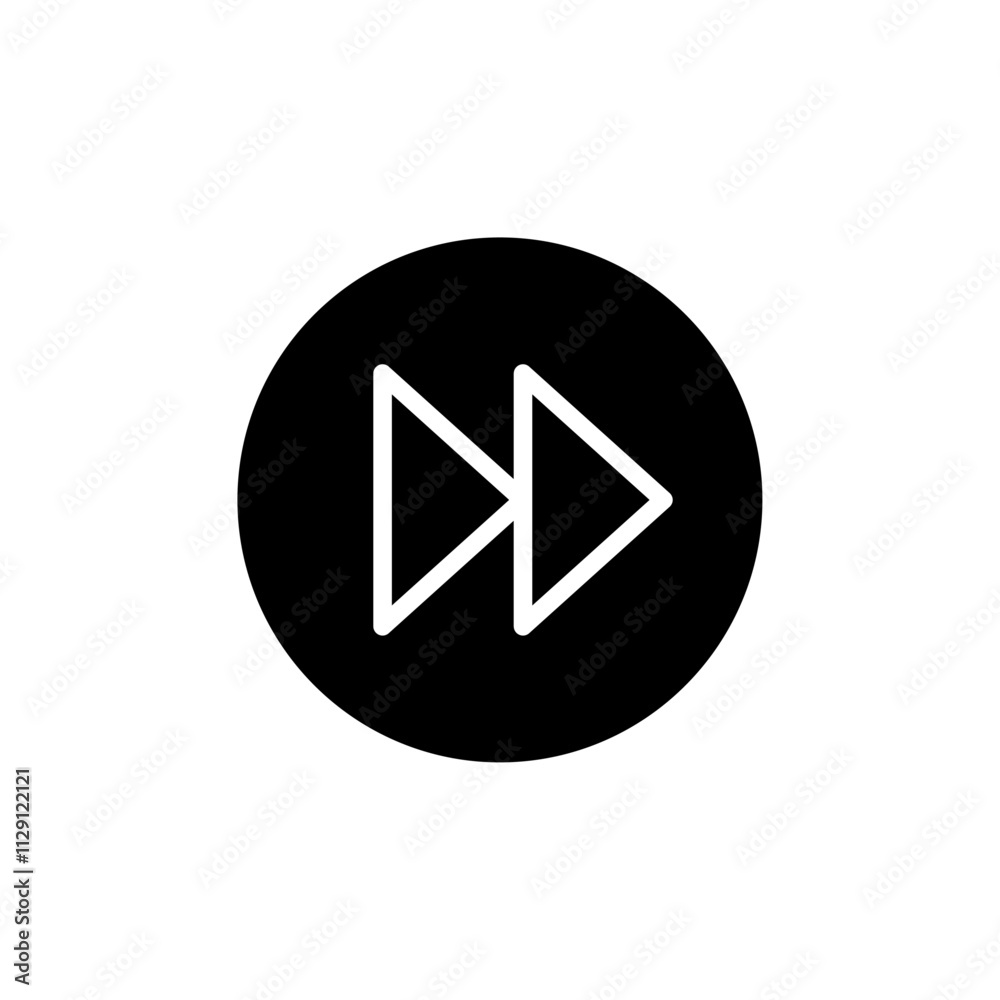 Fast forward icon Flat vector set outline Fast forward icon Flat vector set outline