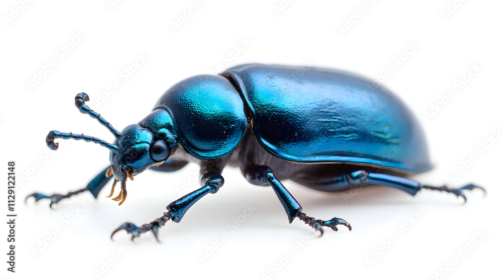 Naklejka premium Stunning Macro Photography of a Colorful Metallic Beetle Showcasing Nature's Wonders