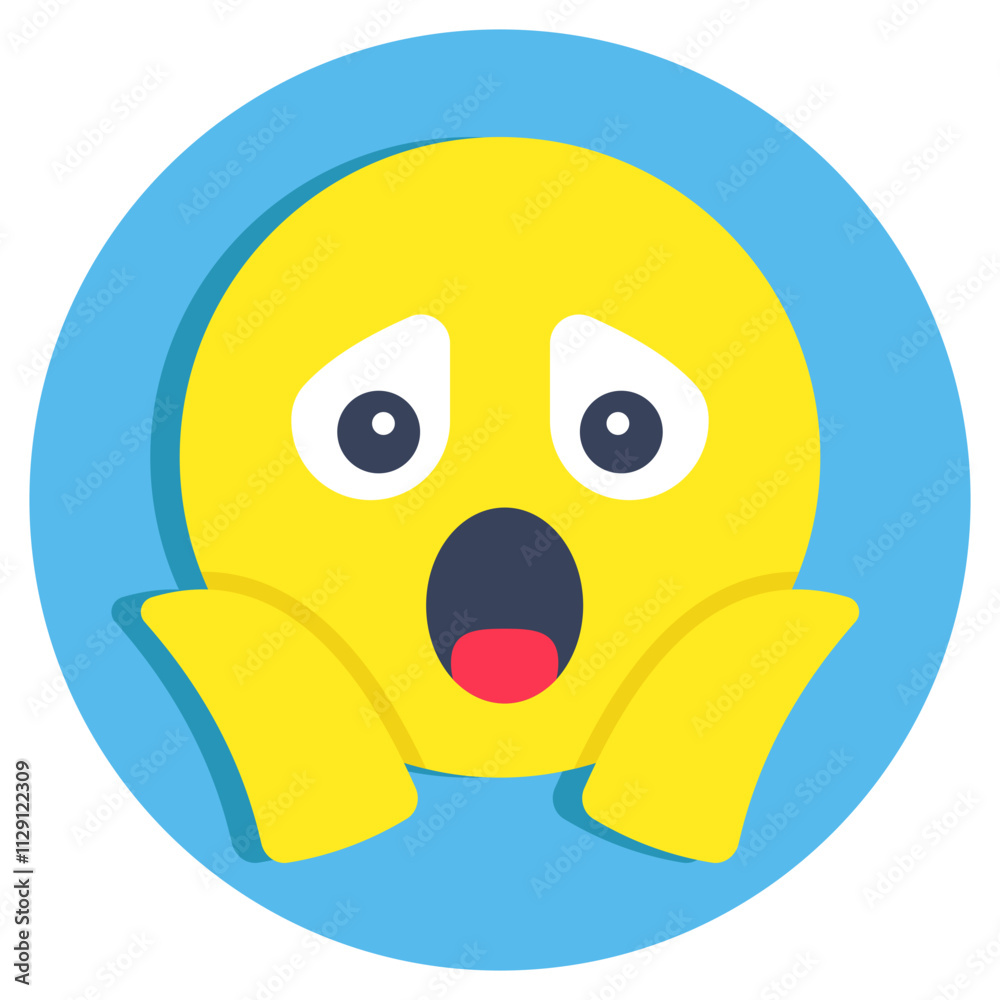 Astonished emoji icon, editable vector Astonished emoji icon, editable vector