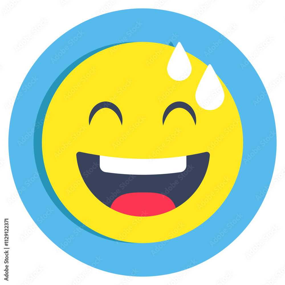 Fototapeta premium Editable flat rounded design of happy emoji