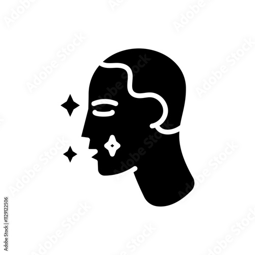 Glowing skin icon Flat vector set outline