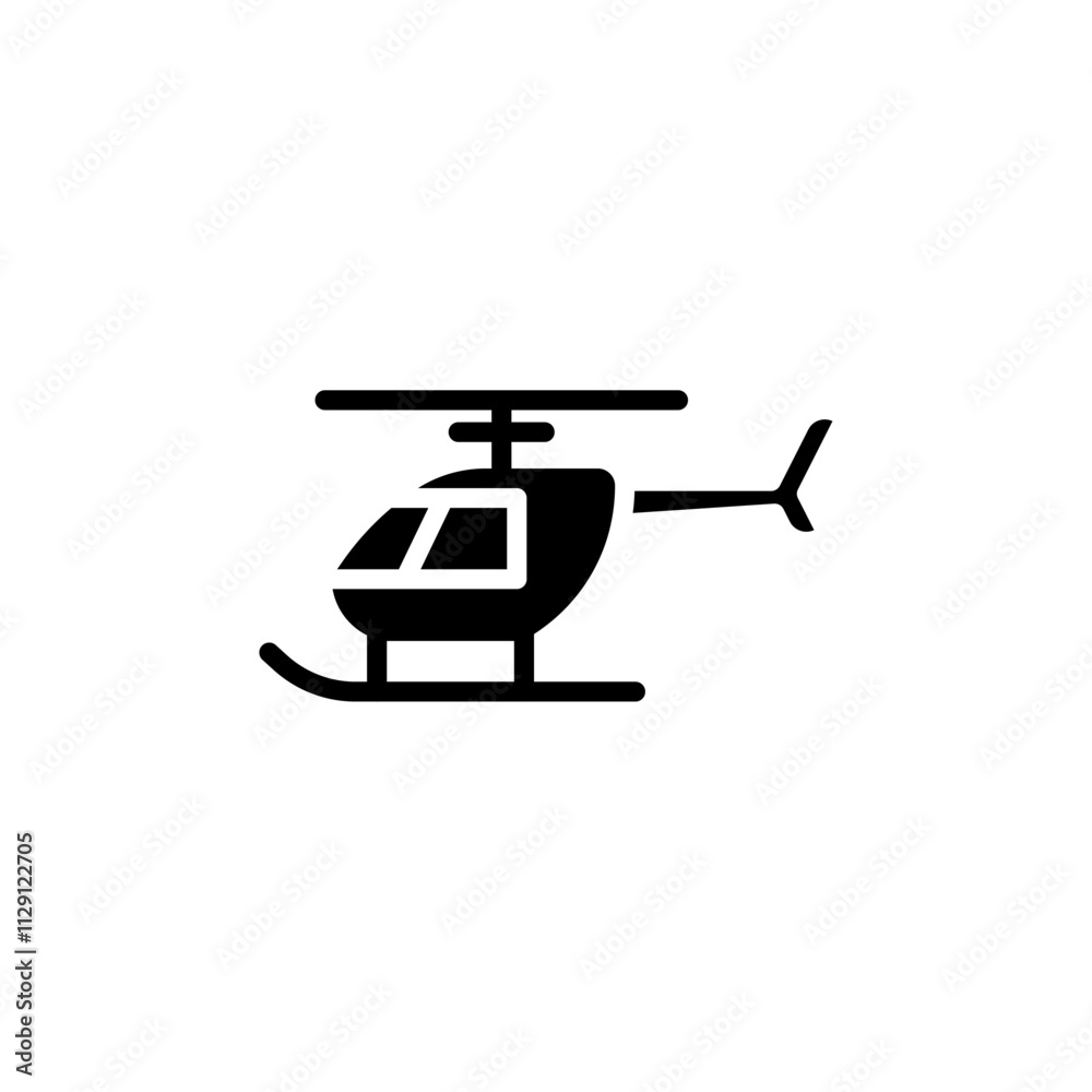 Helicopter icon Flat vector set outline Helicopter icon Flat vector set outline