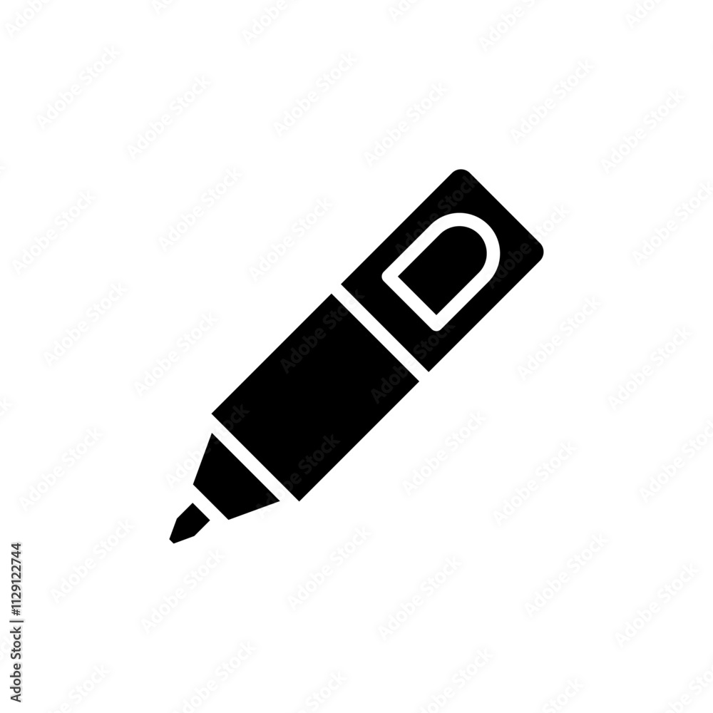 Highlighter icon Flat vector set outline Highlighter icon Flat vector set outline