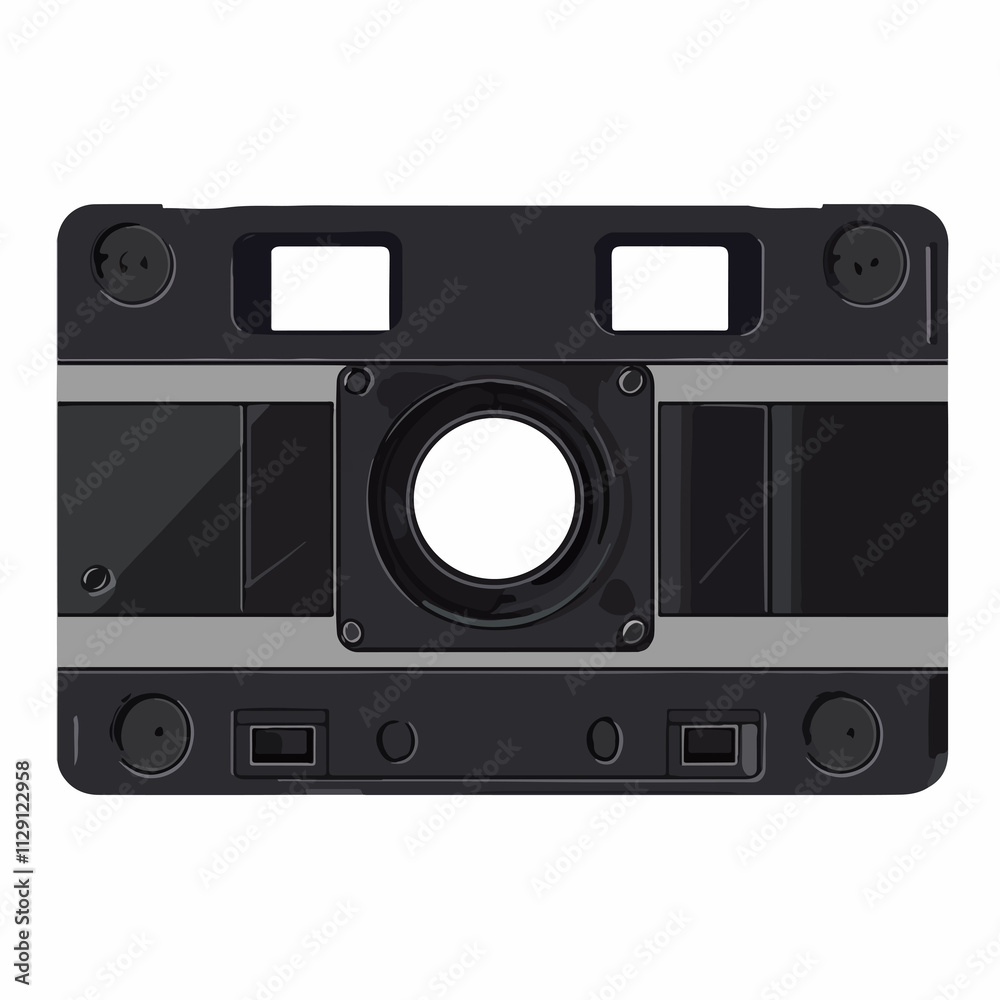 Fototapeta premium Detailed video tape segment icon for multimedia designs with a vintage touch