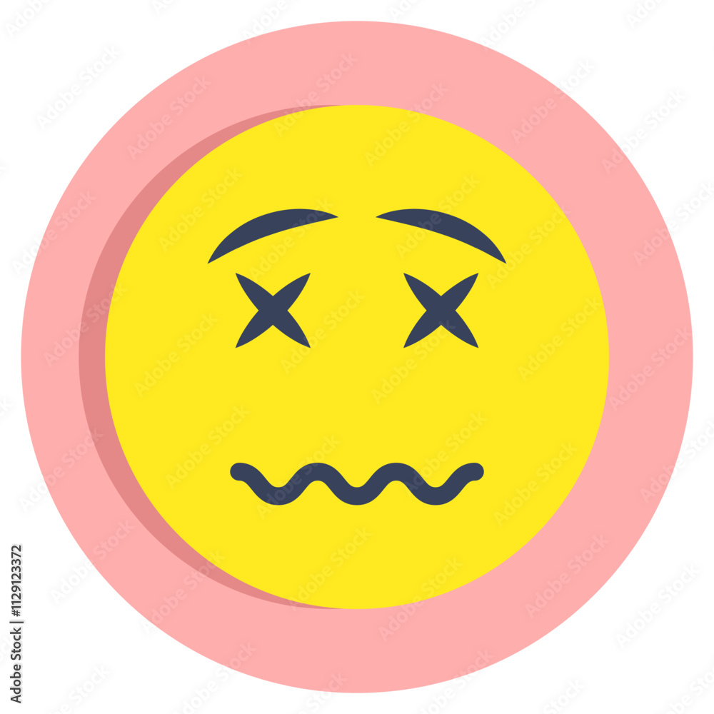 A creative design icon of cross eyes face A creative design icon of cross eyes face