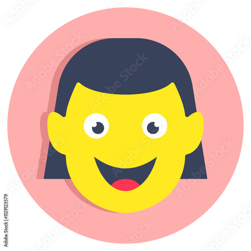 Editable design icon of girl face
