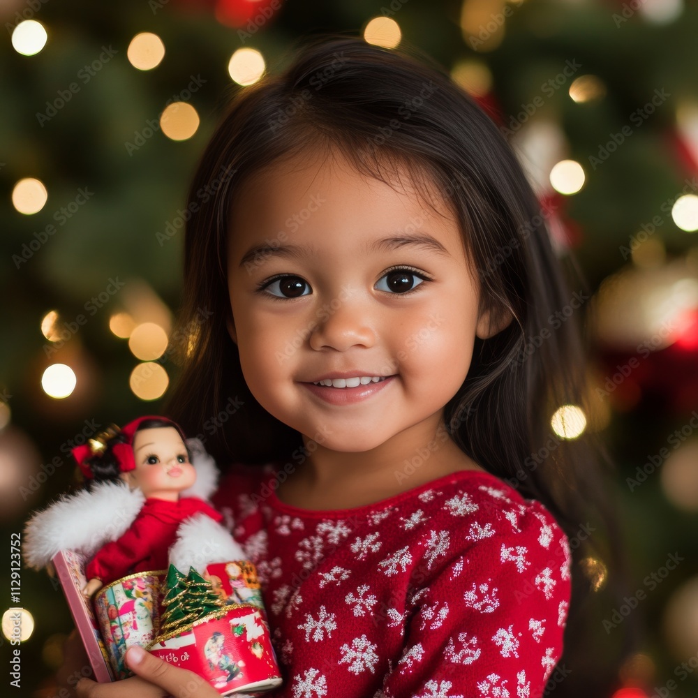 Letter from young girl to Santa Claus, asking for gifts and happiness in her life. Warm festive atmosphere, bright decoration, Christmas time at home