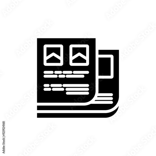 Magazines icon Flat vector set outline