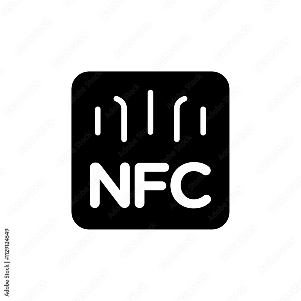 NFC icon Flat vector set outline NFC icon Flat vector set outline