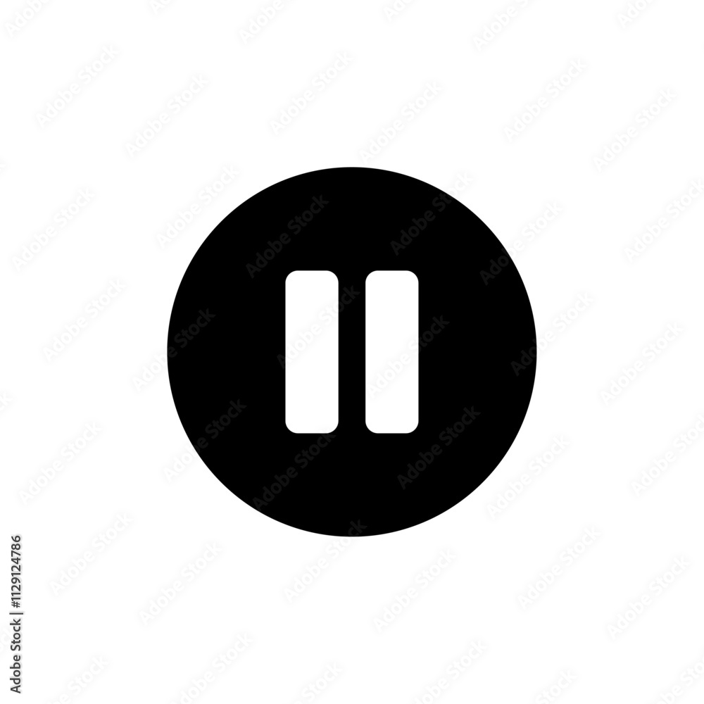 Pause icon Flat vector set outline Pause icon Flat vector set outline