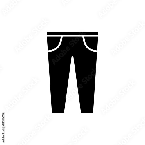 Pants icon Flat vector set outline